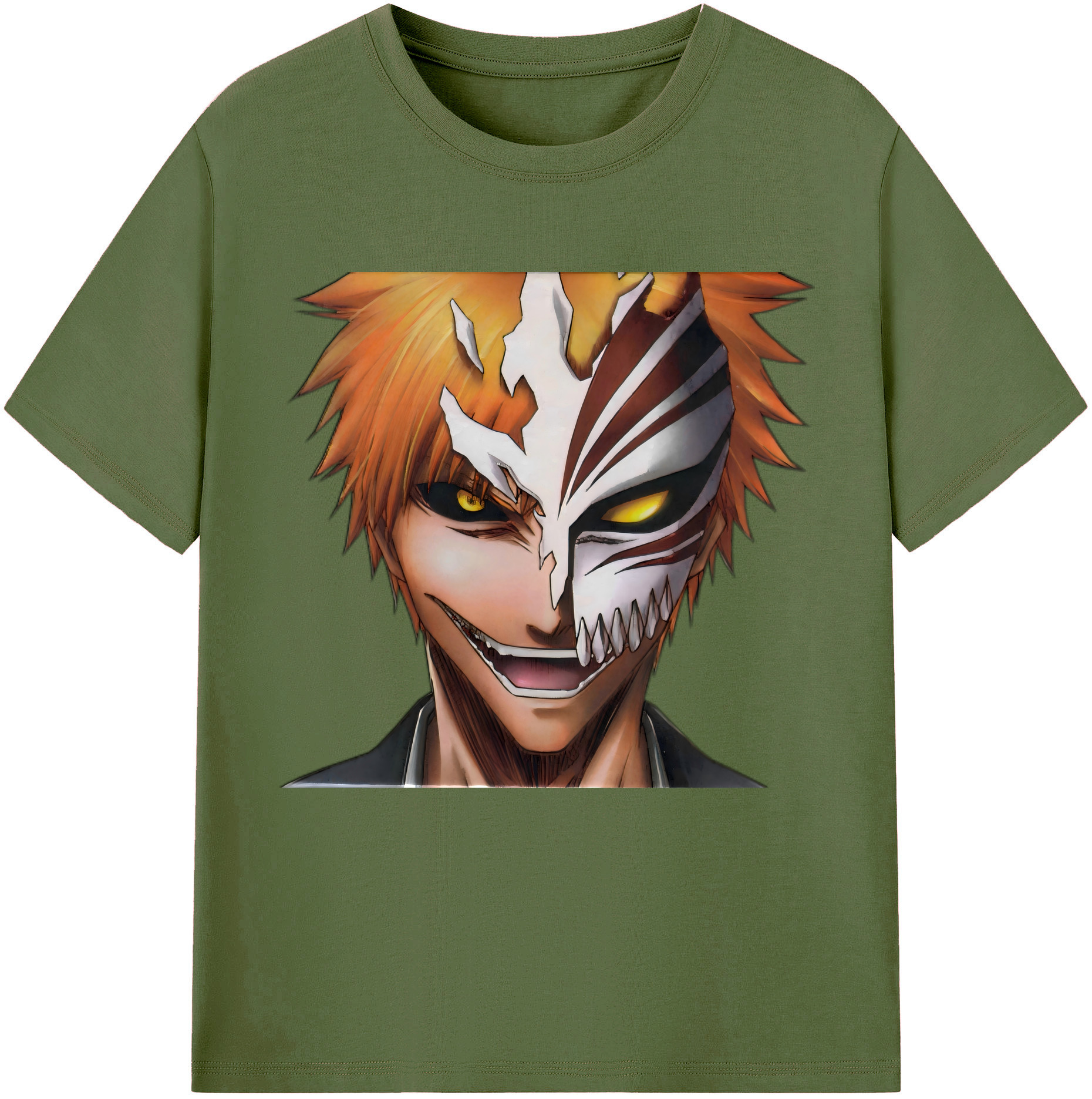 （画像用） ブリーチ 黒崎一護（くろさき いちご）BLEACH Kurosaki Ichigo 綿100％半袖Tシャツ（フロントプリント）